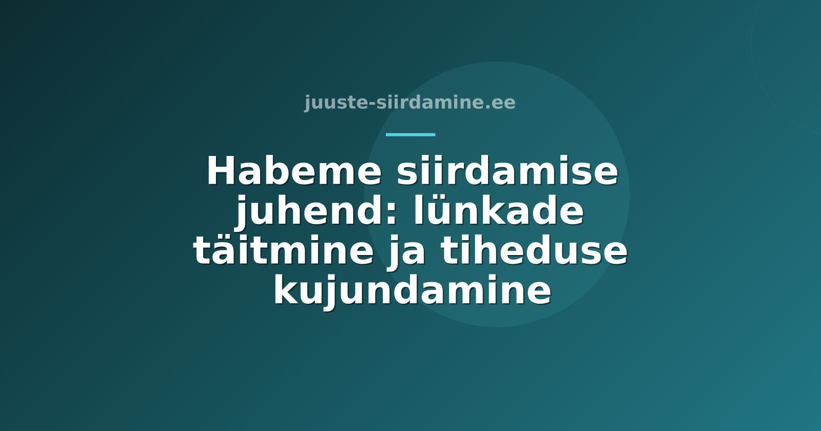 Habemesiirdamise juhend: lünkade täitmine ja tihedus